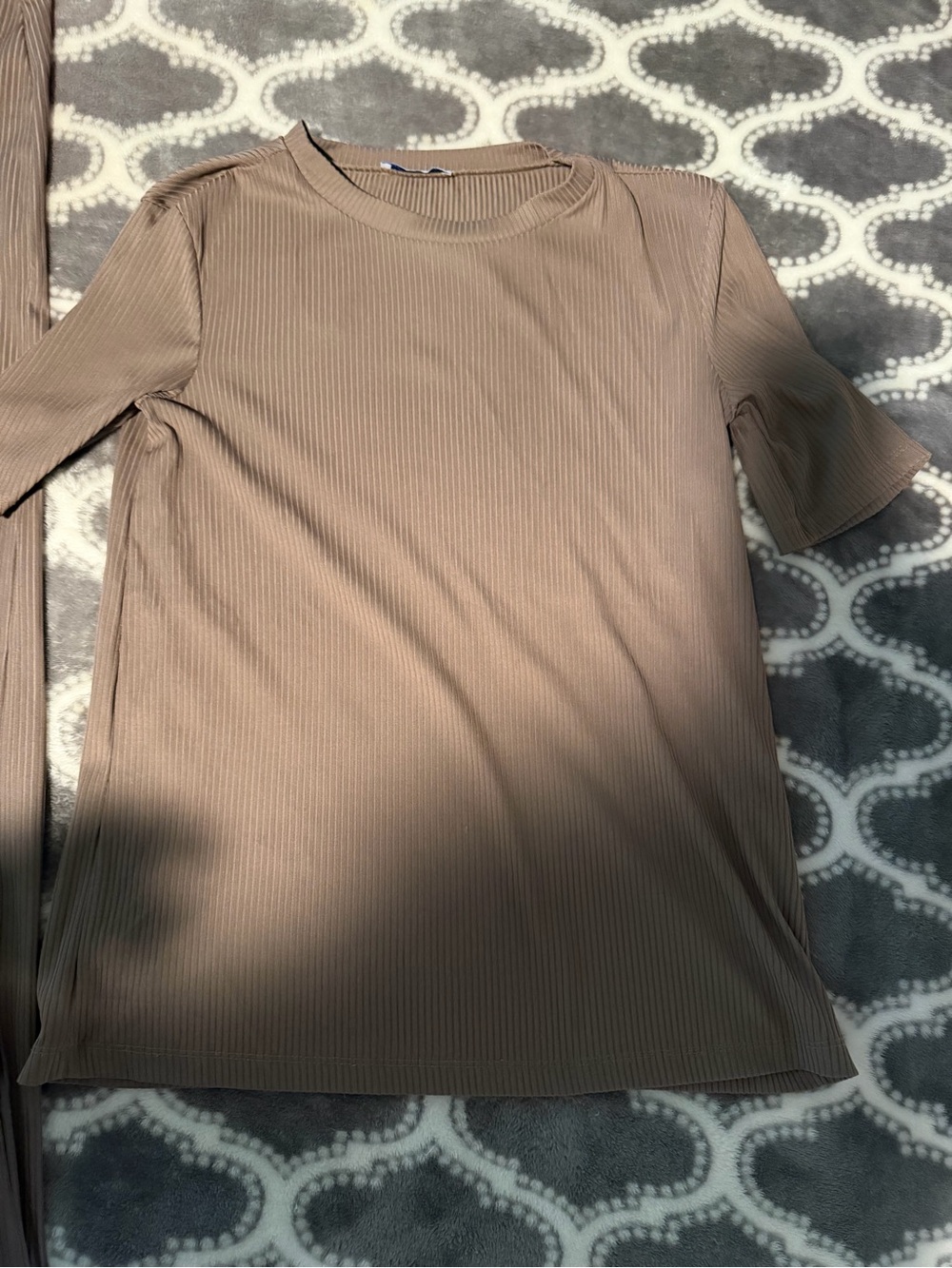 Zara Ribbed Set in Taupe - Picture 7 of 7